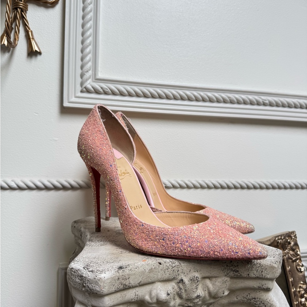 Christian Louboutin Pink Glitter Iriza Pumps 40EU/10